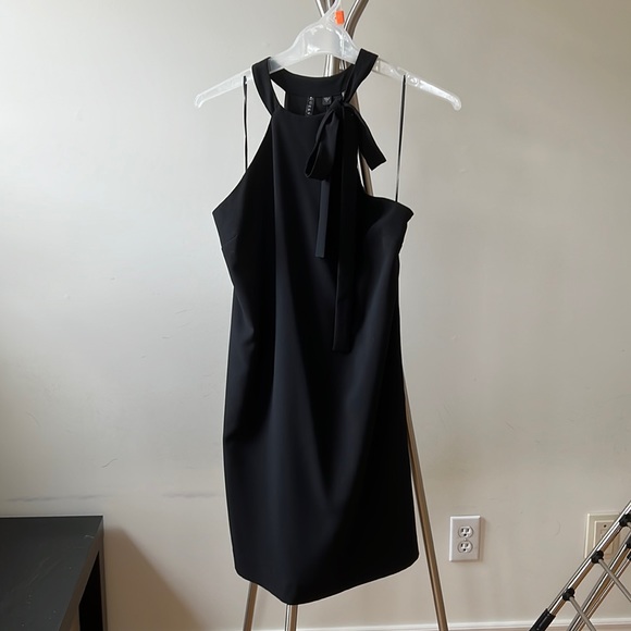 BRAND NEW WITH TAGS Guess Emberlyn Bow Tie sleeveless black mini dress S - Picture 1 of 5